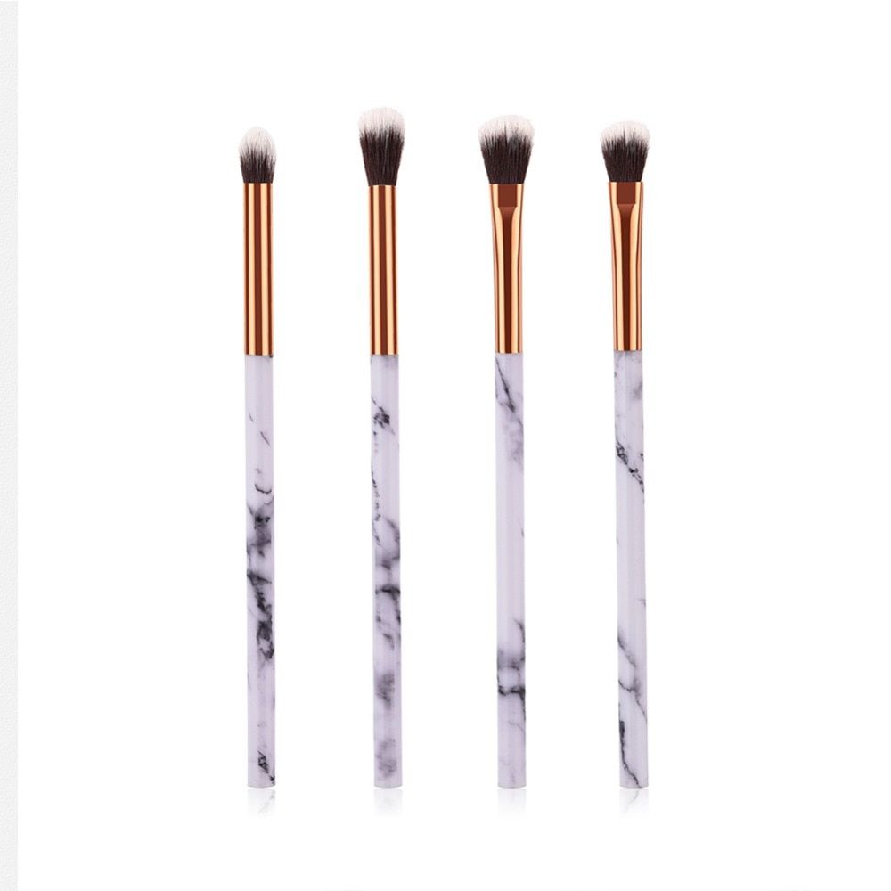 Marble Texture Makeup Brush Set Make Up Brushes Eyebrow Eye Brow Shadow Liner Lip Fan Beauty Cosmetic Tools 10pcs
