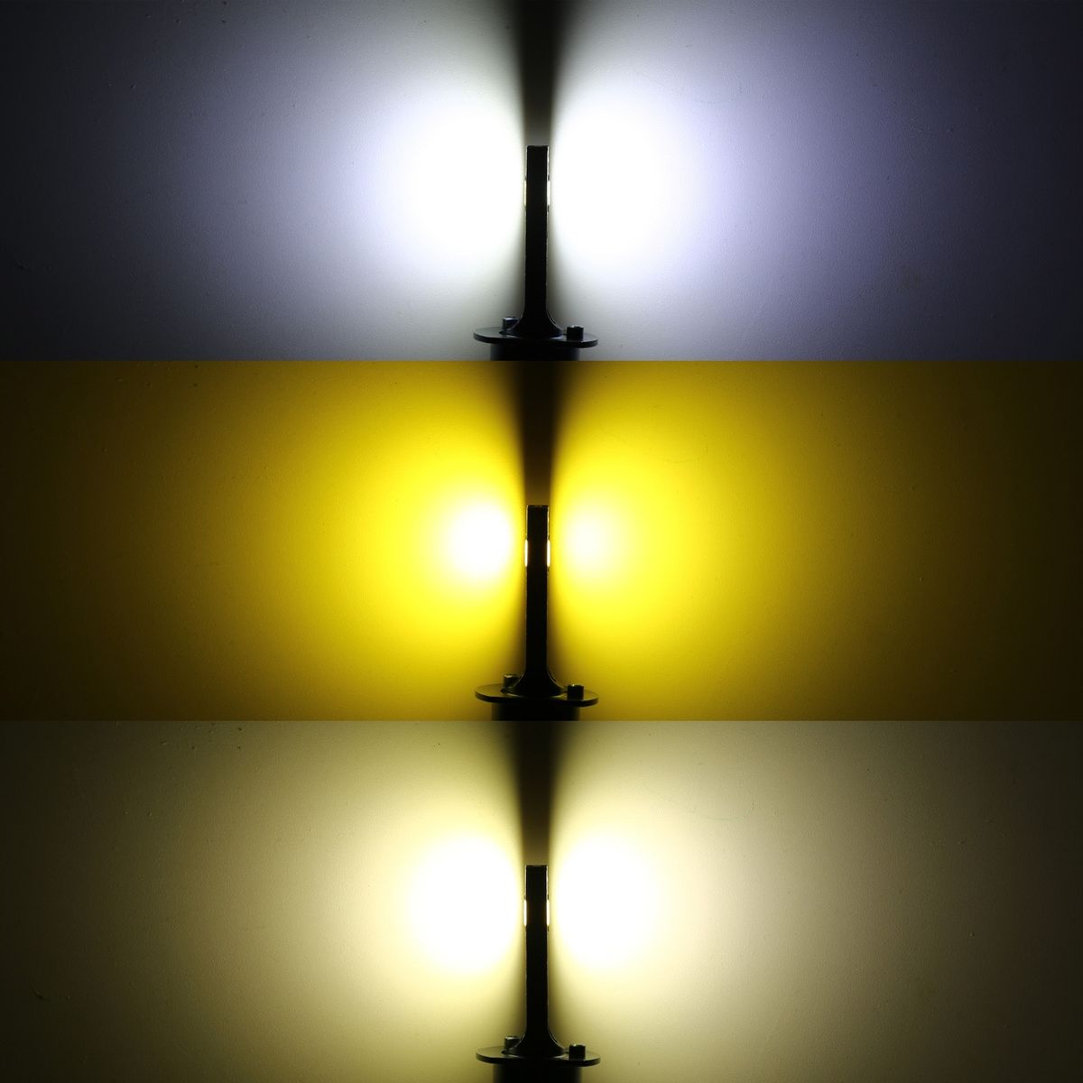 1 Pair H4 Car LED SMD-1860 Tricolor Headlight