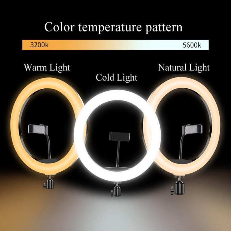 RGB 14 Inches Multi-color Ring Light With Stand 35.5CM+3 Phone Holders