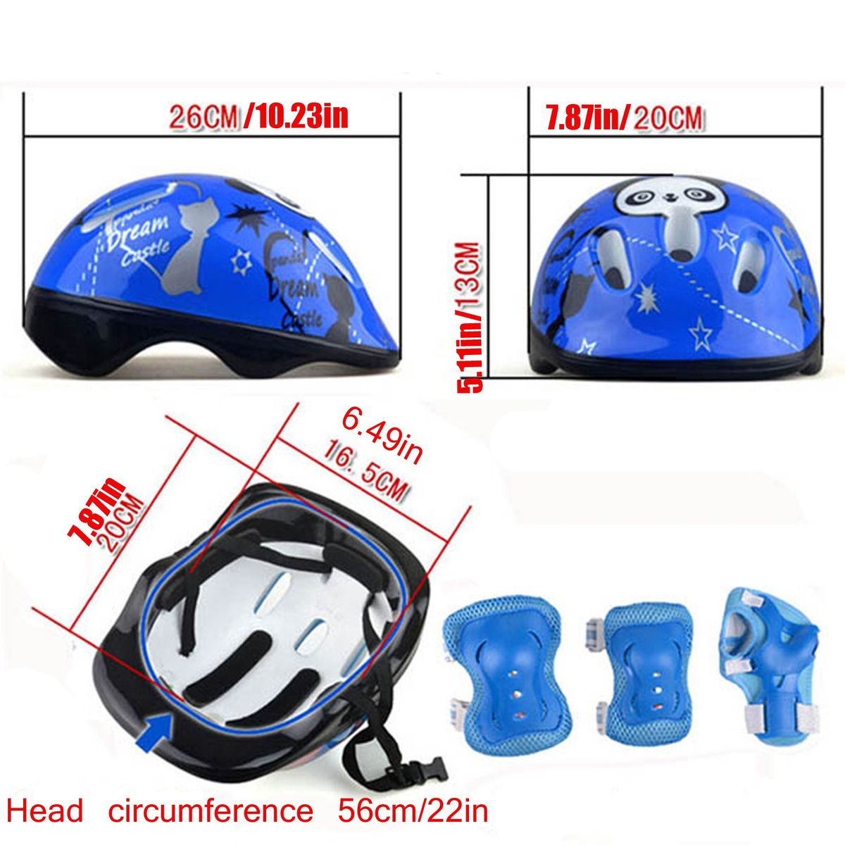 Skate Pads Children's Protective Skateboard Protective Adjustable Equipment 7-in-1 Knee And Elbow Pads For Kids 7 Year Old-Pink