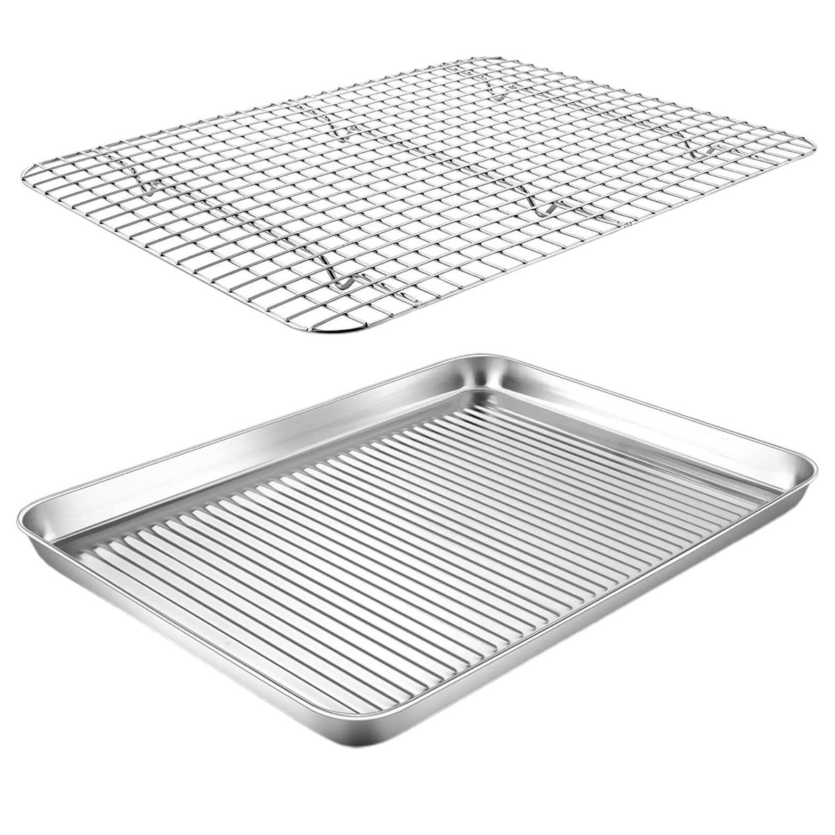 Rectangle Baking Tray Premium Stainless Steel Baking Tray Set for Heat