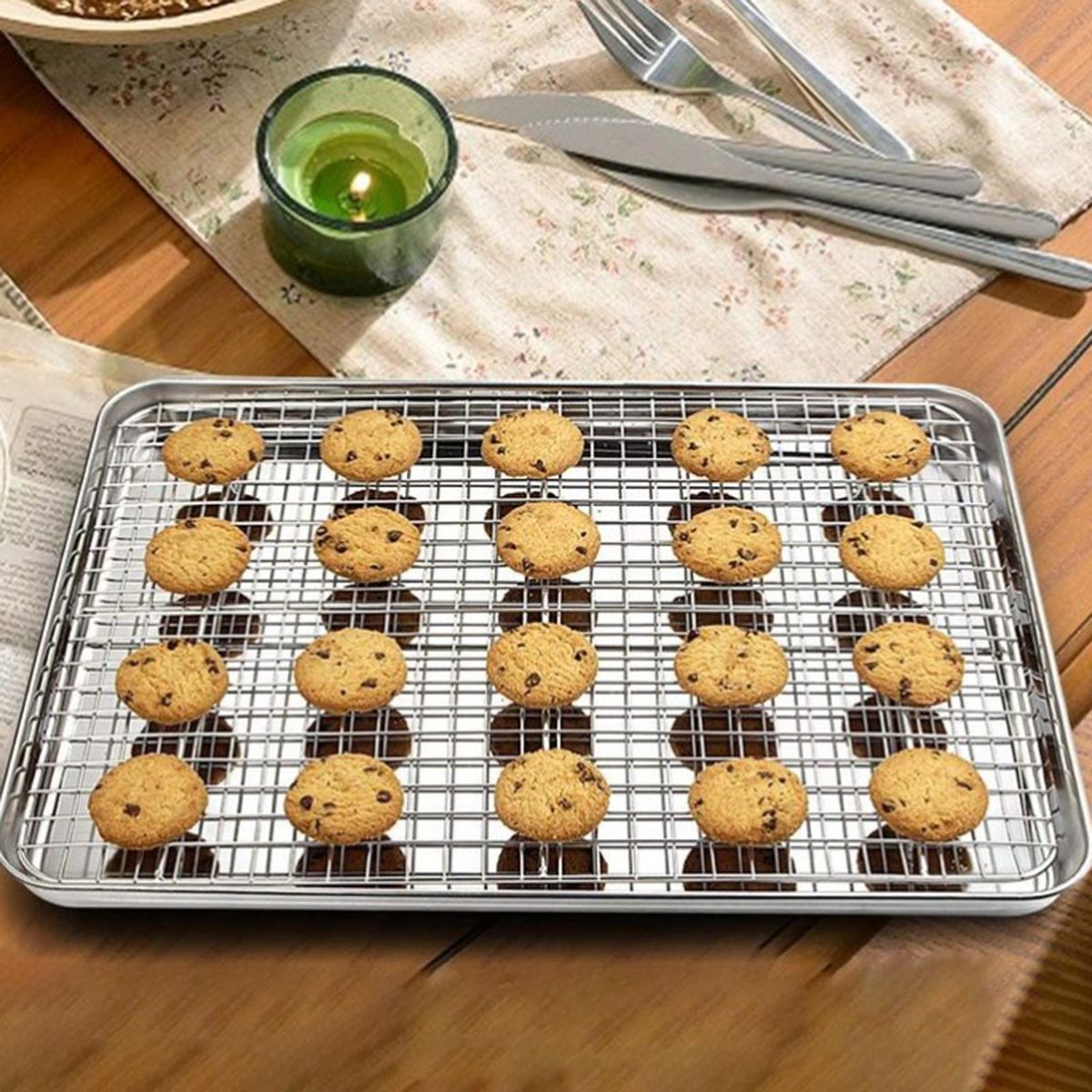 Rectangle Baking Tray Premium Stainless Steel Baking Tray Set for Heat