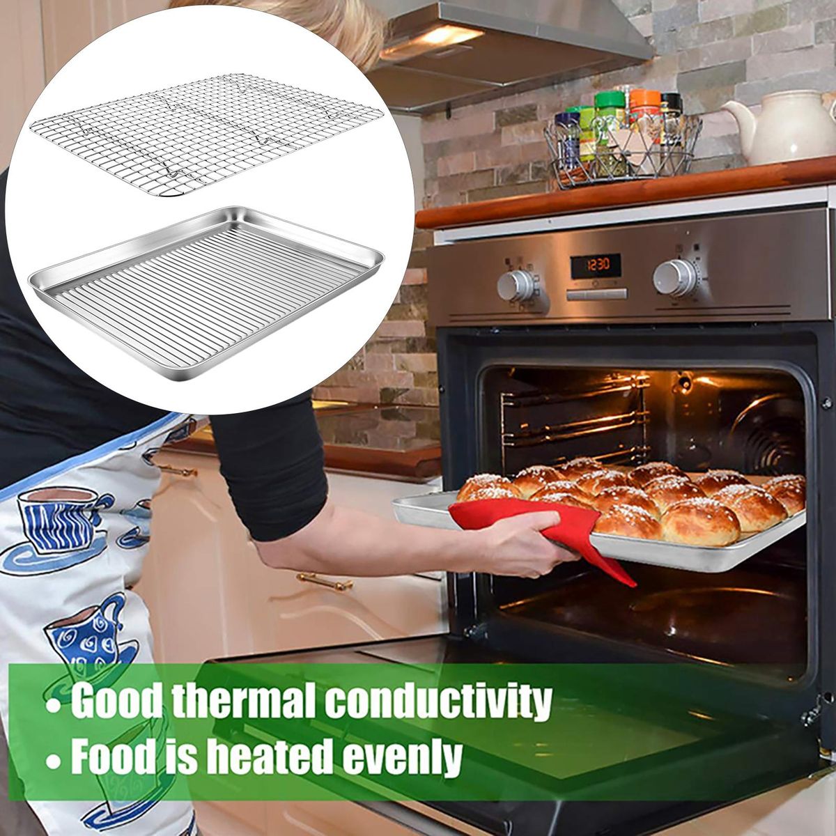Rectangle Baking Tray Premium Stainless Steel Baking Tray Set for Heat
