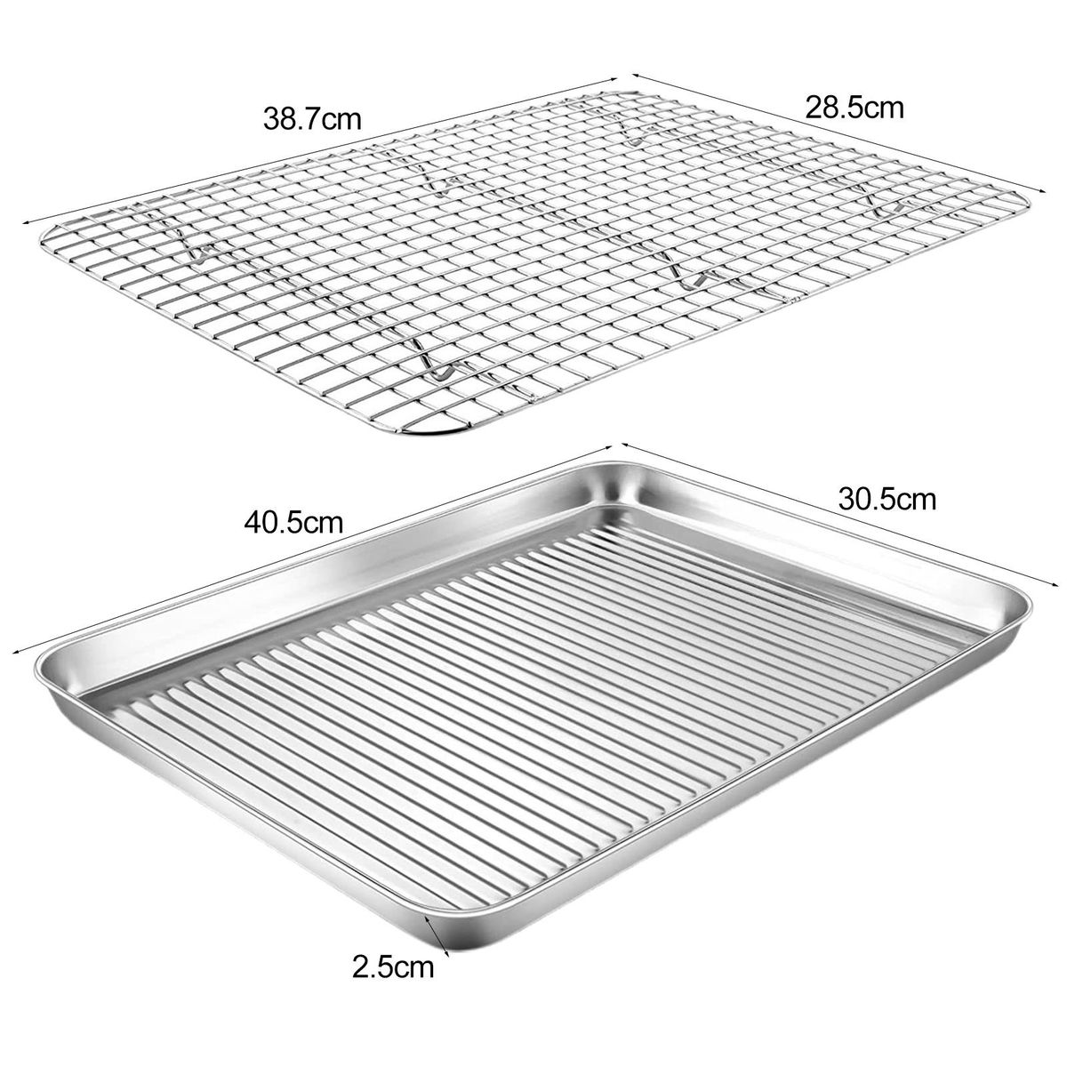 Rectangle Baking Tray Premium Stainless Steel Baking Tray Set for Heat