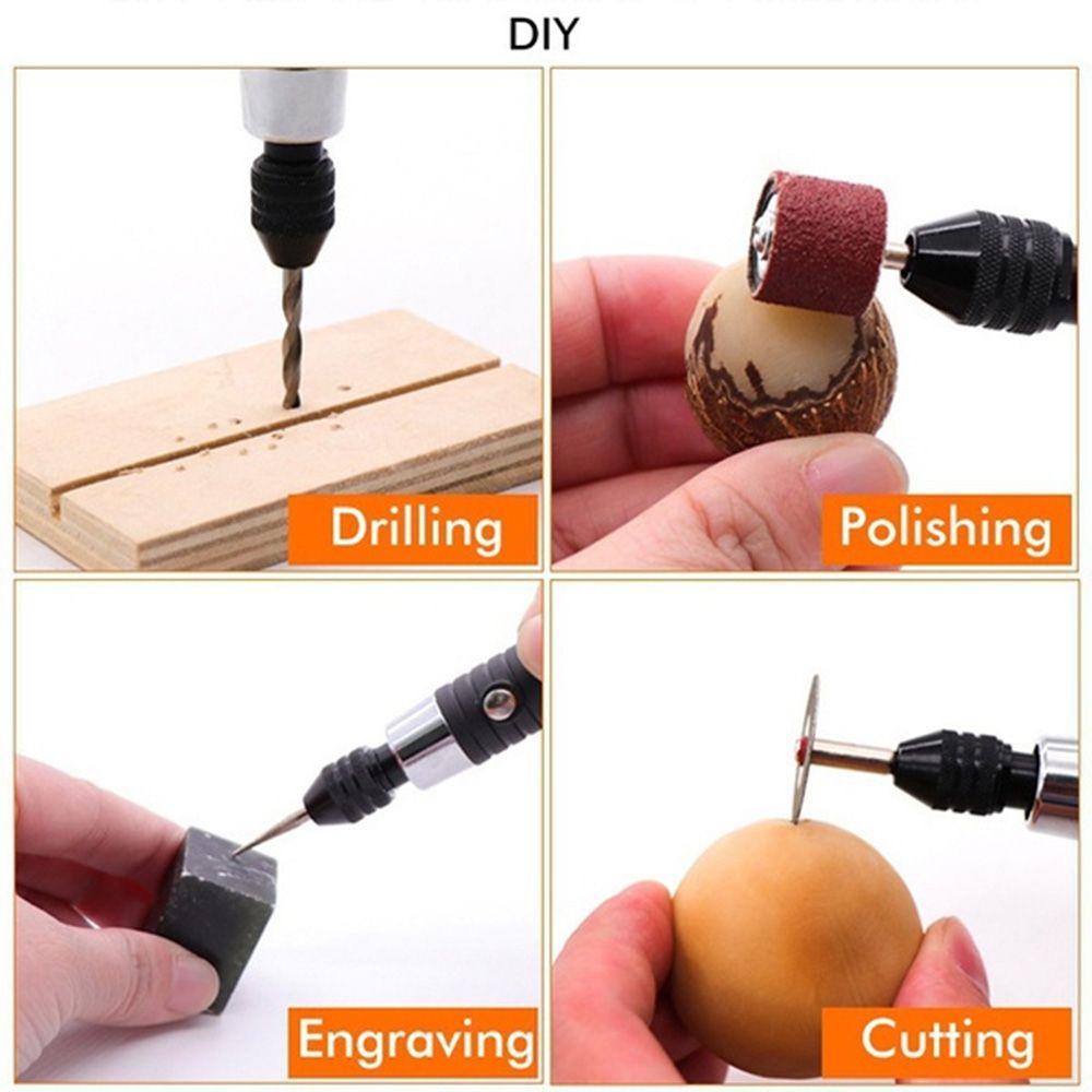 3 Speeds 0.5-3.2mm USB Mini Electric Drill Pen Electric Grinder Engraving Carving Polishing Machine Rotary Tool With Accessories