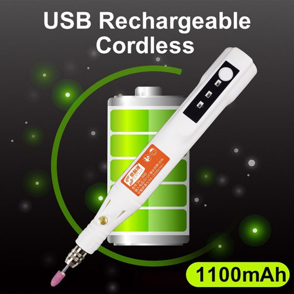 3 Speeds 0.5-3.2mm USB Mini Electric Drill Pen Electric Grinder Engraving Carving Polishing Machine Rotary Tool With Accessories