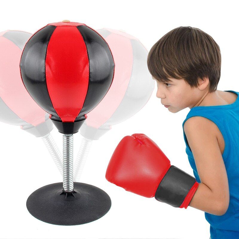Desktop Punching Bag Gag Gifts - Stress Buster Relief Free Standing Desk Table Boxing Punch Ball