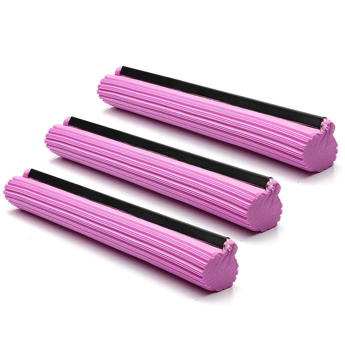 3Pcs PVA Sponge Foam Rubber Mop Head Refill Replacement Home Floor Cleaning Pink (pink)