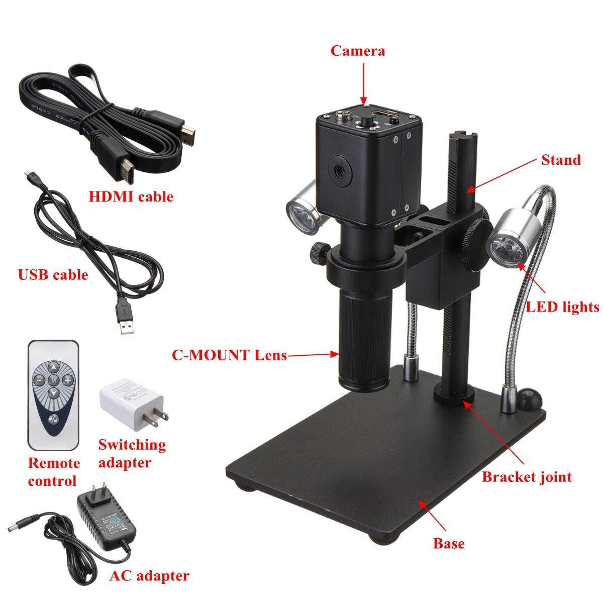HD 1080p Industrial Camera Microscope CCD 2.0MP Digital Camera Electronic Magnifier USB 2.0