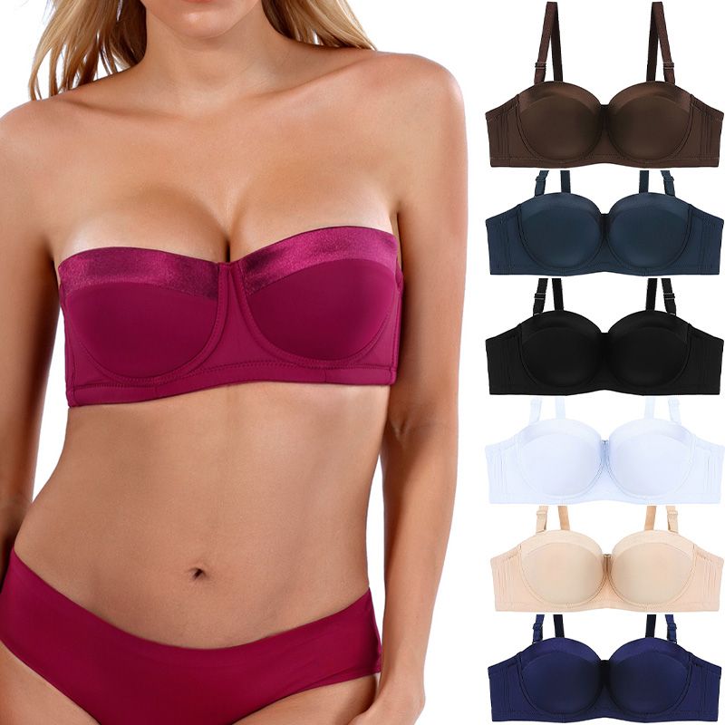Women's Underwire Contour Multiway Full Coverage Strapless Bra Plus Size