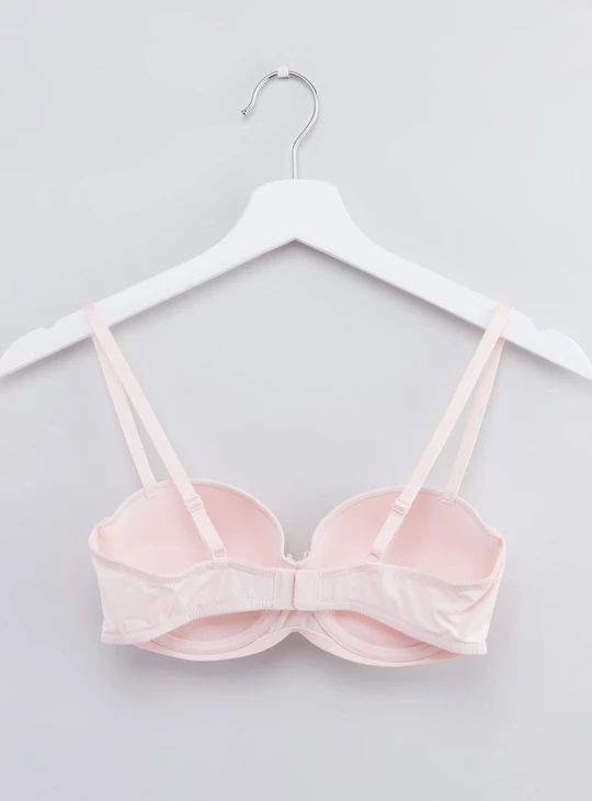 Bow Detail Balconette Bra-  Millennial Pink