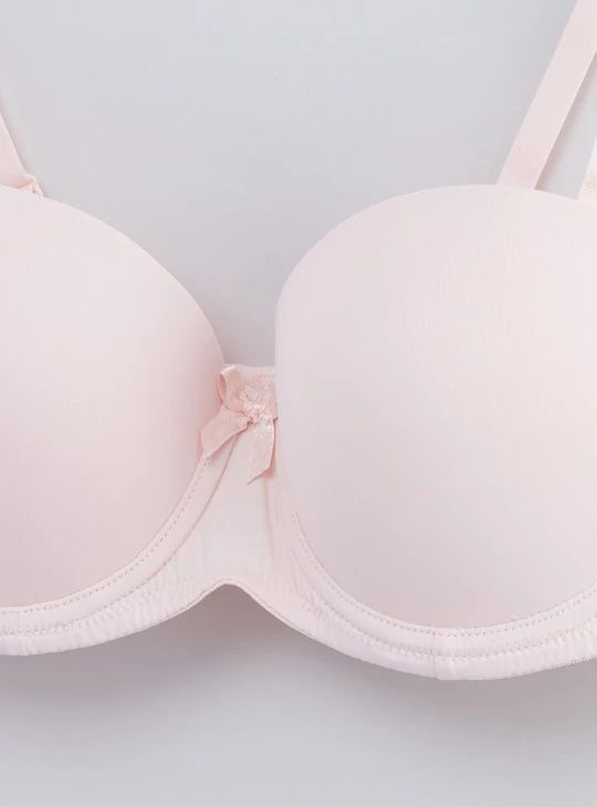 Bow Detail Balconette Bra-  Millennial Pink