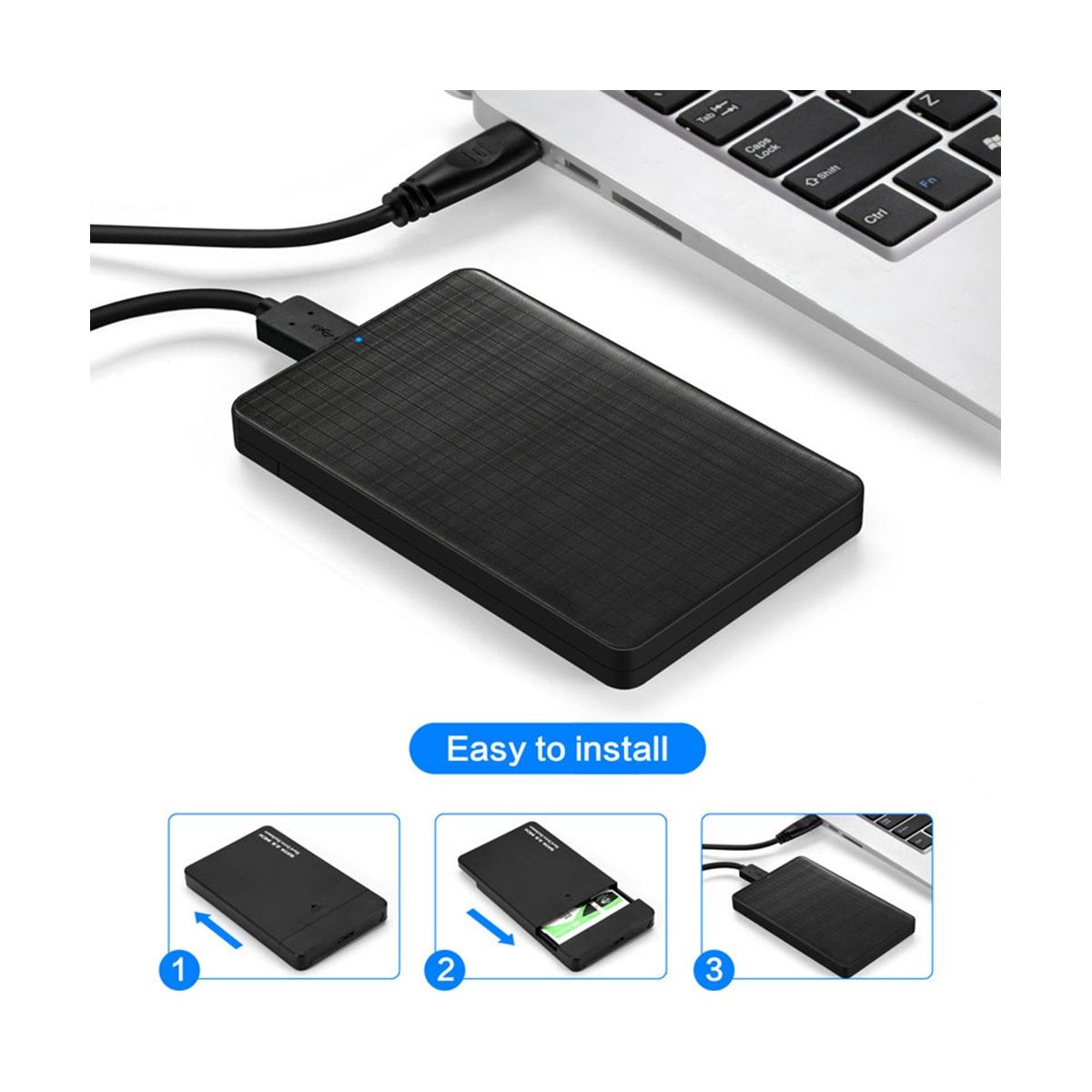 USB 3.0 Mobile HDD Enclosure Case 2.5-Inch SATA Supports