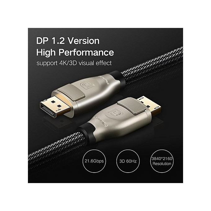 2Meter DisplayPort To DisplayPort Cable, DP 1.2 Male To Male Audio Video Cable With Zinc Alloy Shell, Support 3D 4K 60Hz, 1080P 144Hz For Latest HDTVs, Projectors, Displays, Monitors, PC Graphics By HonTai