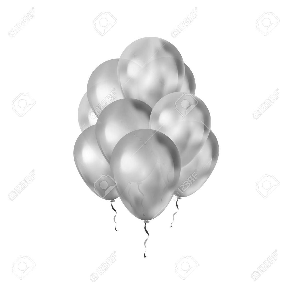 100pieces Of Silver Decorating Party Balloons