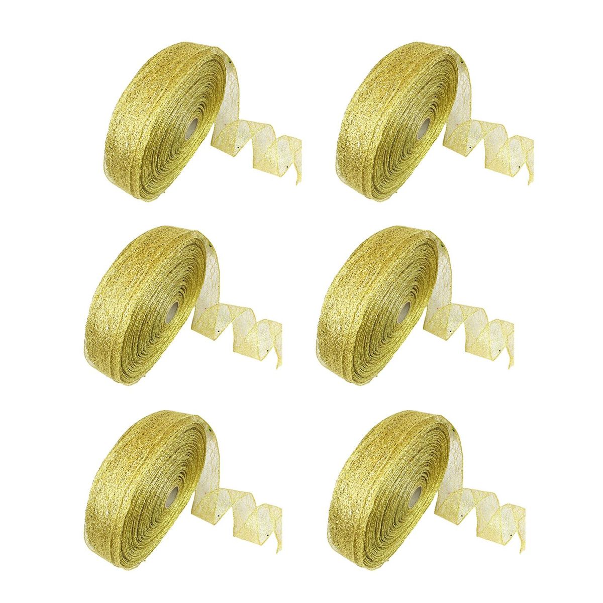 Bow-making Ribbon Festive Ribbon Set 6 Beautifully for Christmas Golden