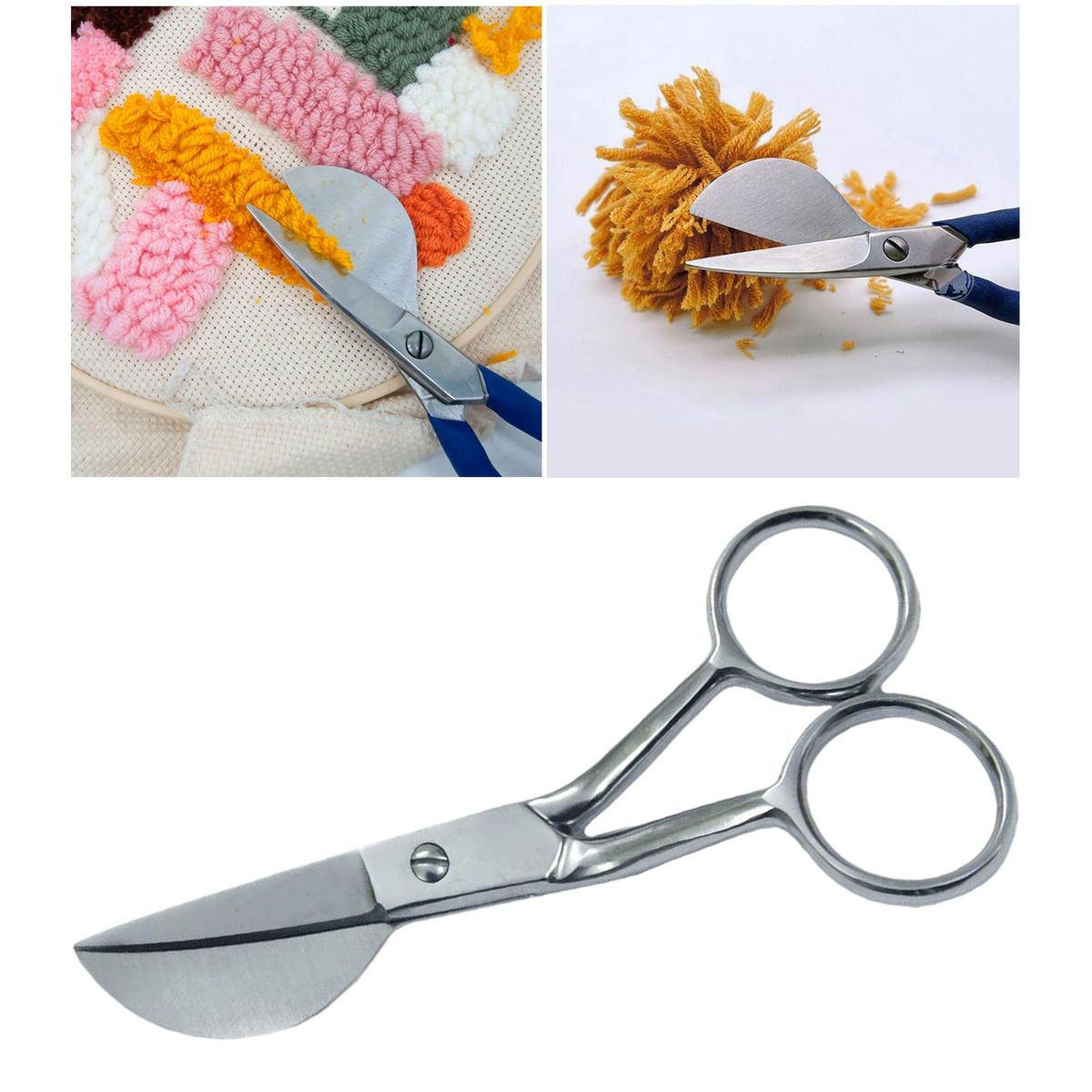 7 Inch Applique Duckbill Scissors Bent Handle Curved Tufted