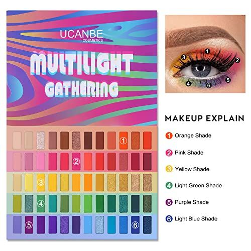 UCANBE Makeup Set  60 Colors Eyeshadow Palette With 15Pcs Ma