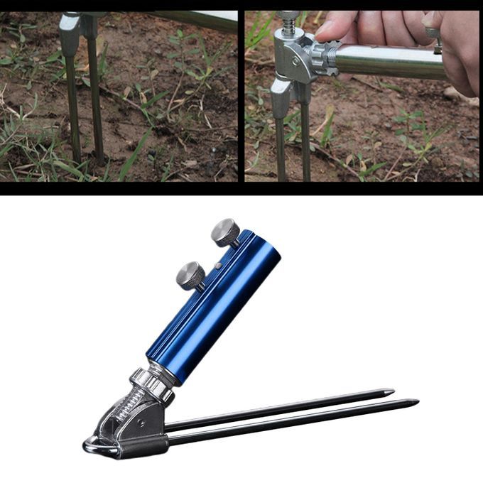 Sturdy Ground Rod Holder Stand Anti-Scratch Fish Pole Blue