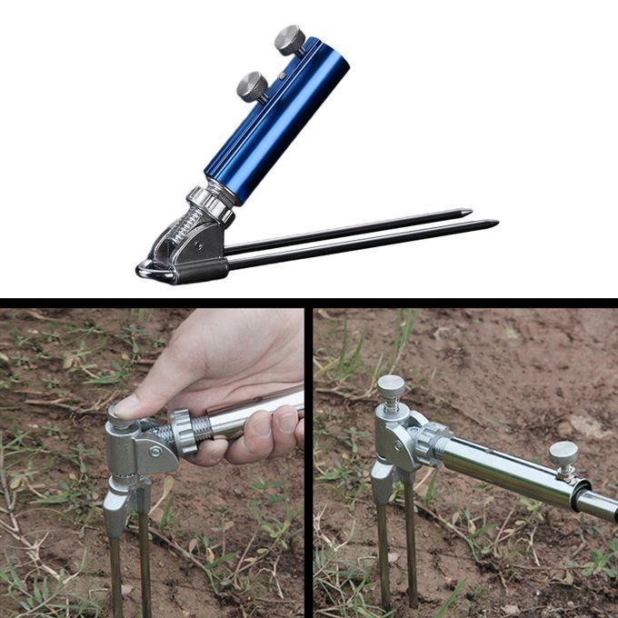 Sturdy Ground Rod Holder Stand Anti-Scratch Fish Pole Blue