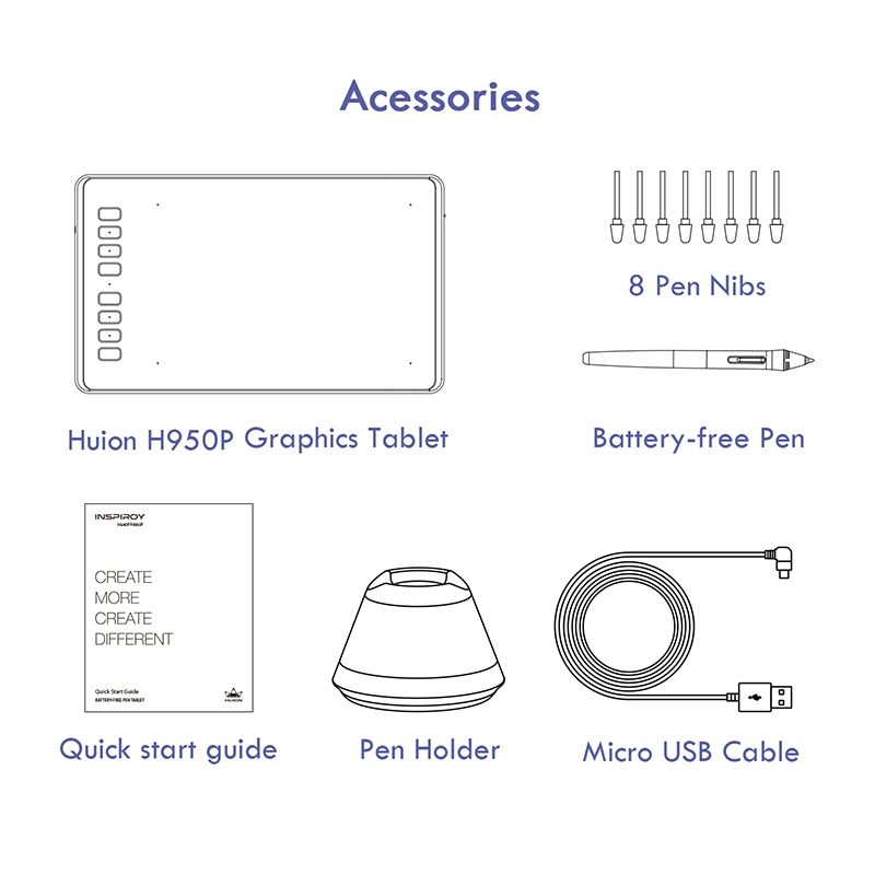 HUION Inroy Series H950P 5080LPI Graphics Drawing Tablet