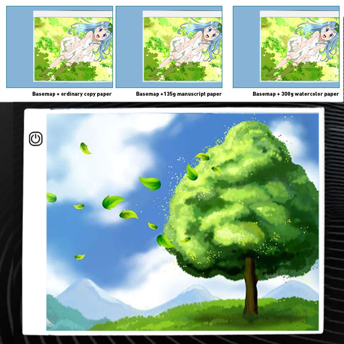 A4 LED Light Box 3-Level Dimming Tracing Board Art Design Drawing Copy Board Tablet Lightbox Diamond With USB Cable