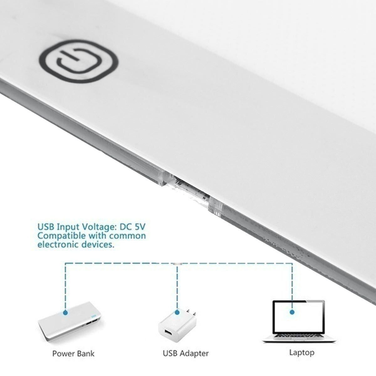 A4 LED Light Box 3-Level Dimming Tracing Board Art Design Drawing Copy Board Tablet Lightbox Diamond With USB Cable