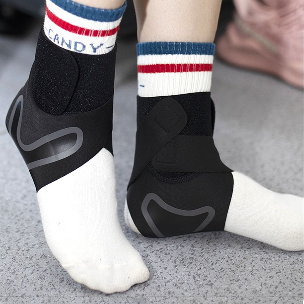 1PC Sports Compression Ankle Support  Ankle Anti-sprain Stabilizer Foot Protection Socks For Running Basketball Football-Right Foot-Green