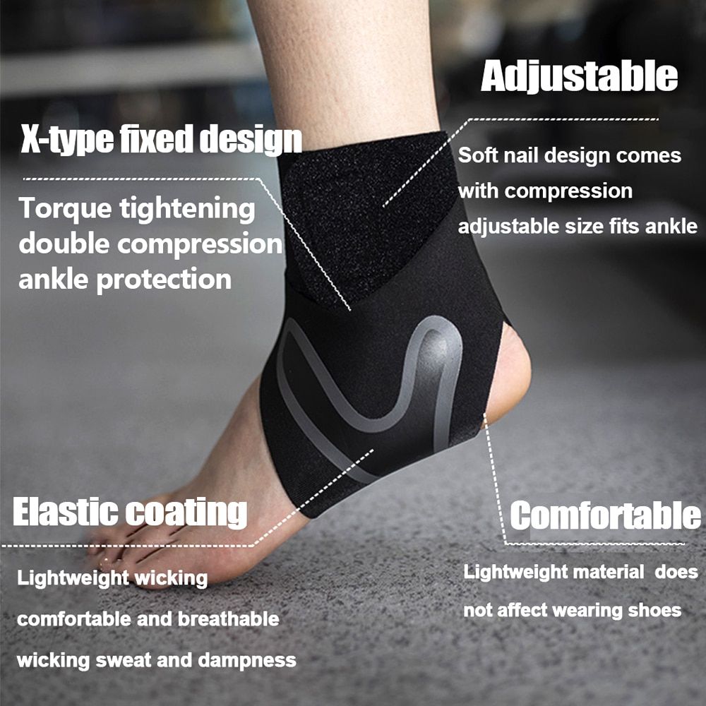 1PC Sports Compression Ankle Support  Ankle Anti-sprain Stabilizer Foot Protection Socks For Running Basketball Football-Right Foot-Green