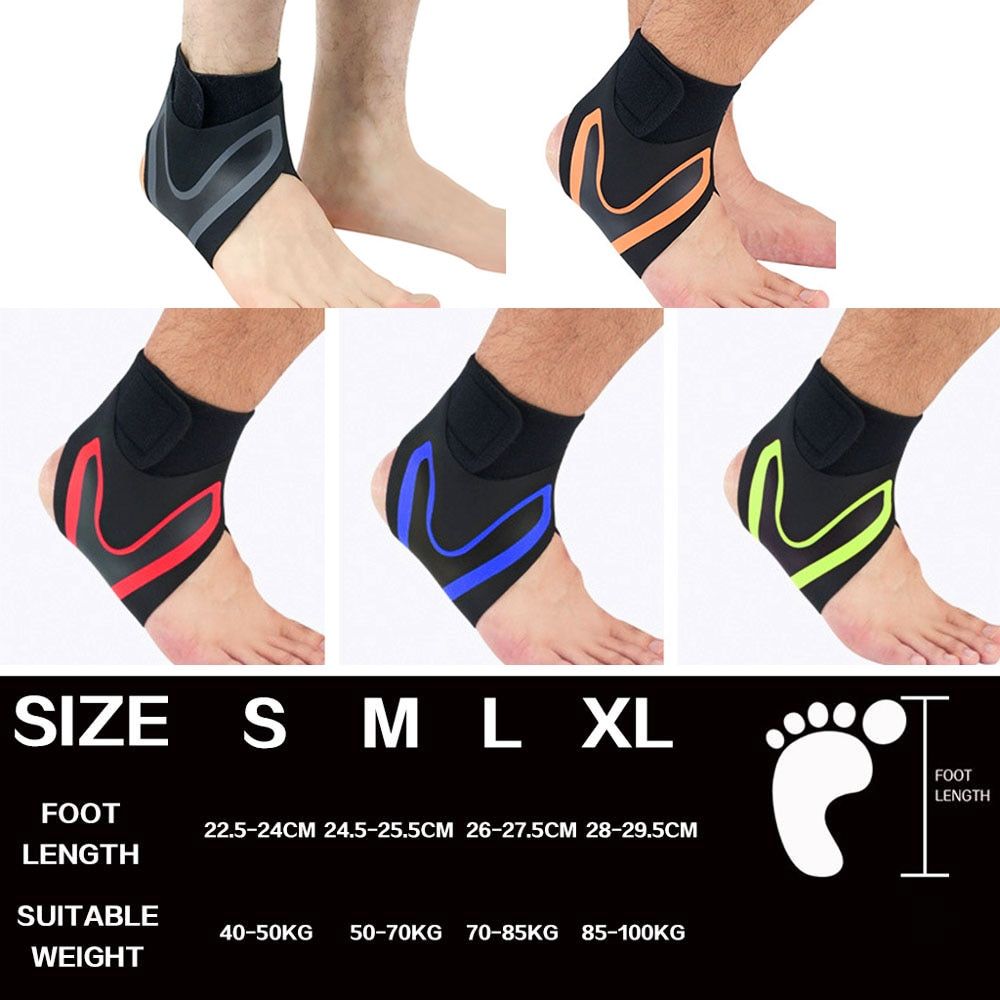 1PC Sports Compression Ankle Support  Ankle Anti-sprain Stabilizer Foot Protection Socks For Running Basketball Football-Right Foot-Green