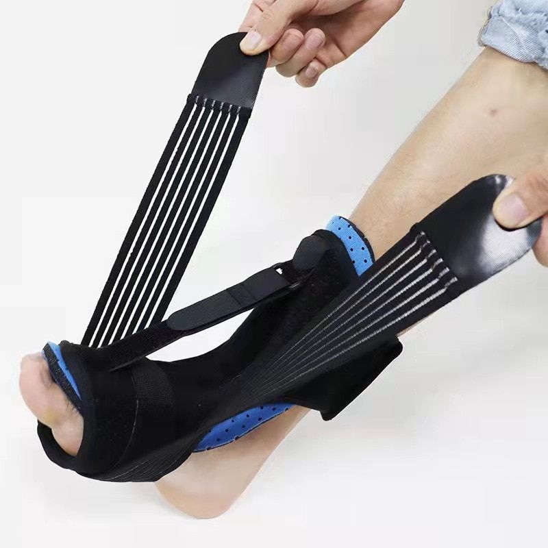 Adjustable Plantar Fasciitis Night Splint Foot Drop Orthosis Stabilizer  Elastic Dorsal Support Night Splints Pain Relief-blue
