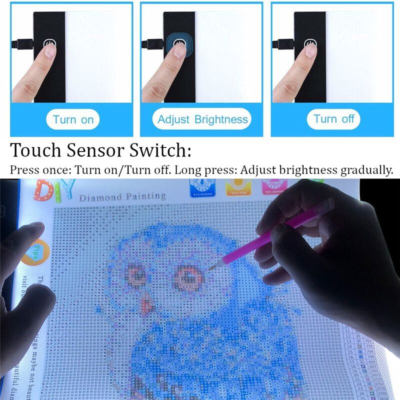 133PCS A4 Drawing Tablet Dimmable Light LED 5D Pad Box Tablet Drawing Tracing Board Writing Copy Board For Sketch