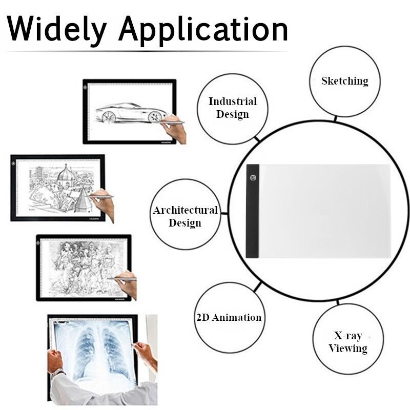 133PCS A4 Drawing Tablet Dimmable Light LED 5D Pad Box Tablet Drawing Tracing Board Writing Copy Board For Sketch