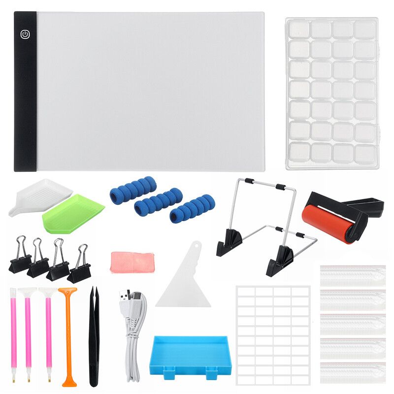 133PCS A4 Drawing Tablet Dimmable Light LED 5D Pad Box Tablet Drawing Tracing Board Writing Copy Board For Sketch