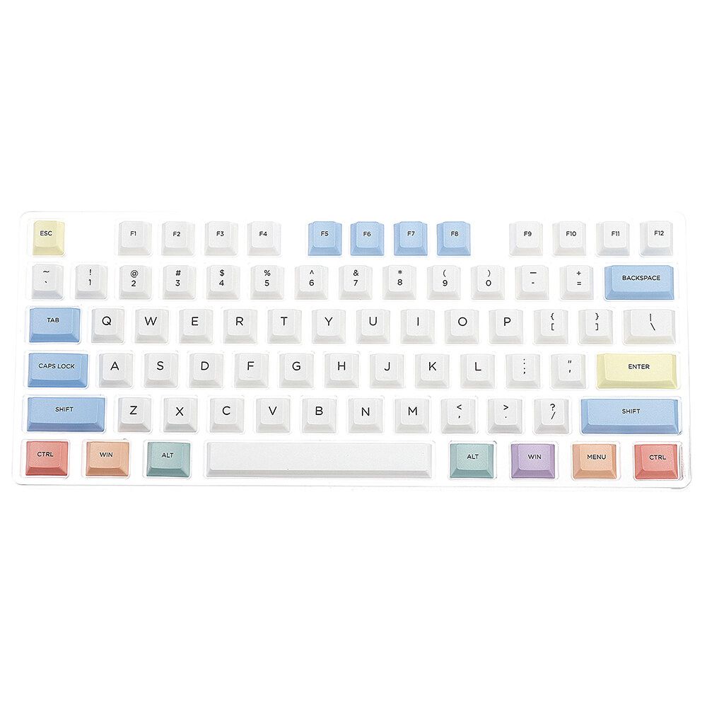 117 Keys Chalk Keycap Set OEM Profile PBT Sublimation Keycaps For 61/64/87/104/108 Keys Mechanical Keyboards