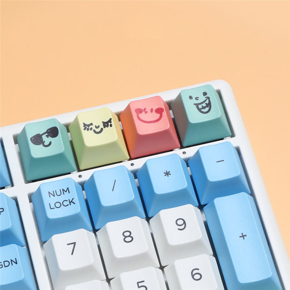 117 Keys Chalk Keycap Set OEM Profile PBT Sublimation Keycaps For 61/64/87/104/108 Keys Mechanical Keyboards