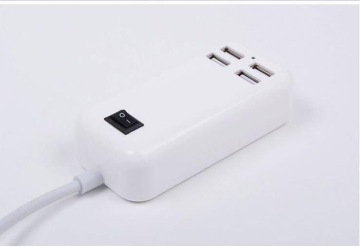 30W 4-Port Portable USB Hub Rapid Car Charger Adapter For Smartphone Tablet US