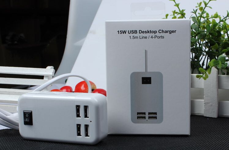 30W 4-Port Portable USB Hub Rapid Car Charger Adapter For Smartphone Tablet US