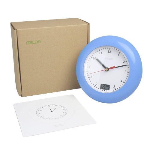 Baldr Temperature Sensor Digital Thermometer Wall Display Suction Cups Hanging Table Desk Analog Waterproof Shower Watch Clock