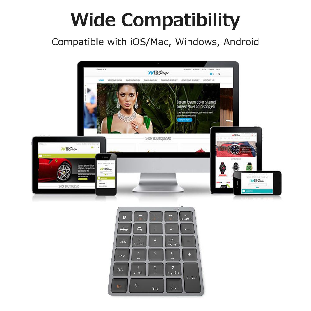 28 Keys Wireless BT Numeric Keyboard Portable