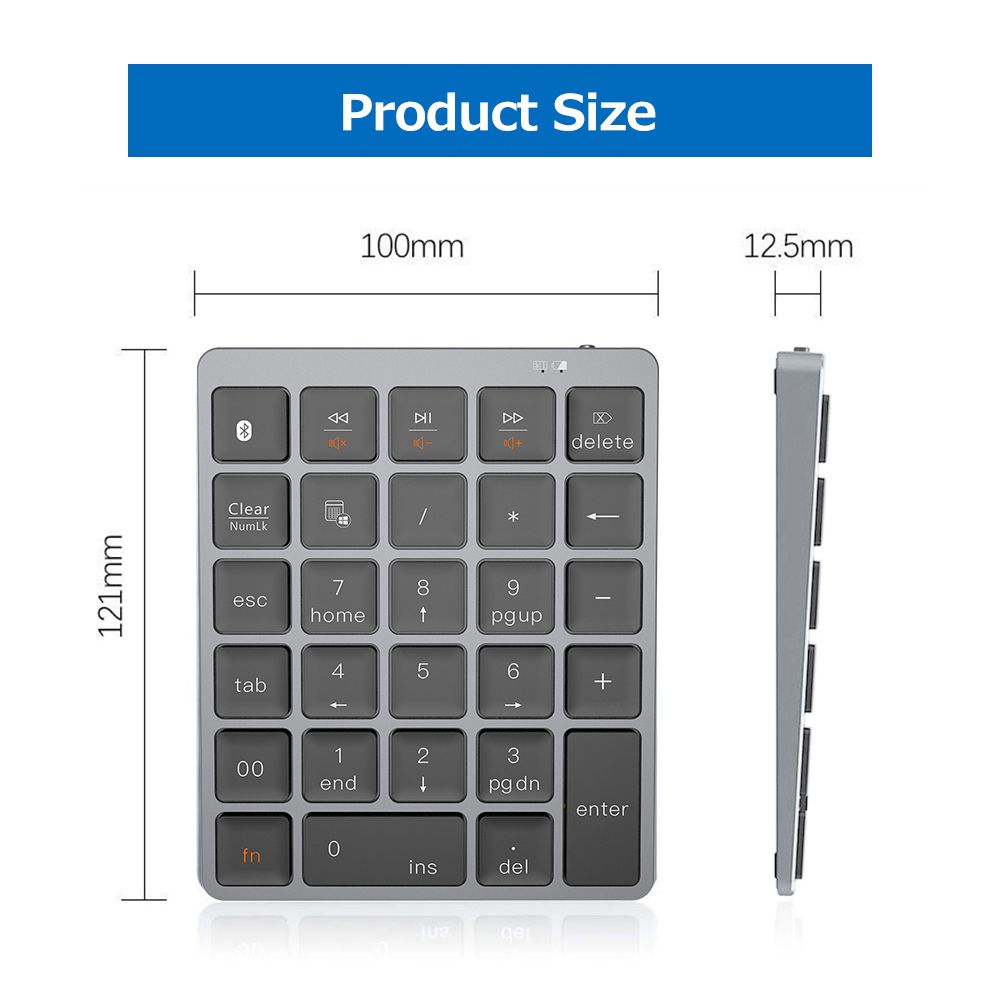 28 Keys Wireless BT Numeric Keyboard Portable