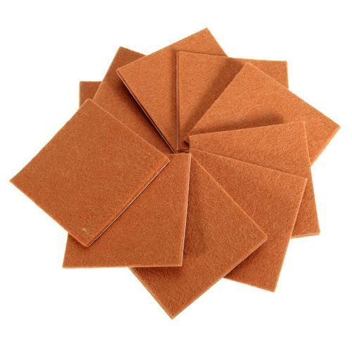 24 Pcs Oak Wood Vinyl Tile Laminate Floor Furniture Protector Felt Pads Chairs