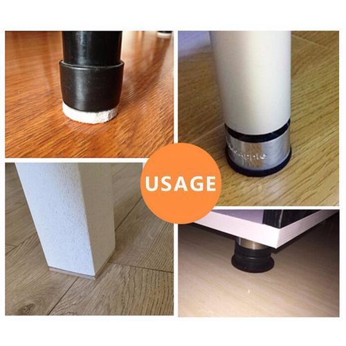 24 Pcs Oak Wood Vinyl Tile Laminate Floor Furniture Protector Felt Pads Chairs