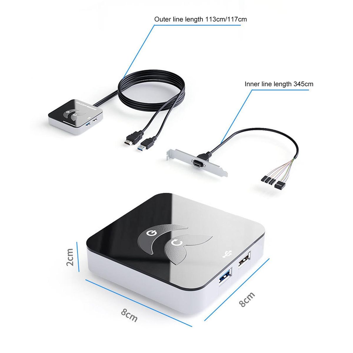 Desktop Switch with Power Button Universal Desktop Power for Pc Black