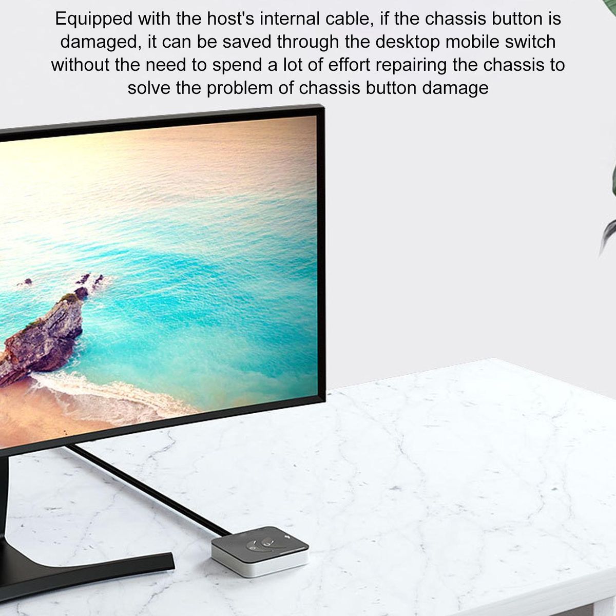 Desktop Switch with Power Button Universal Desktop Power for Pc Black