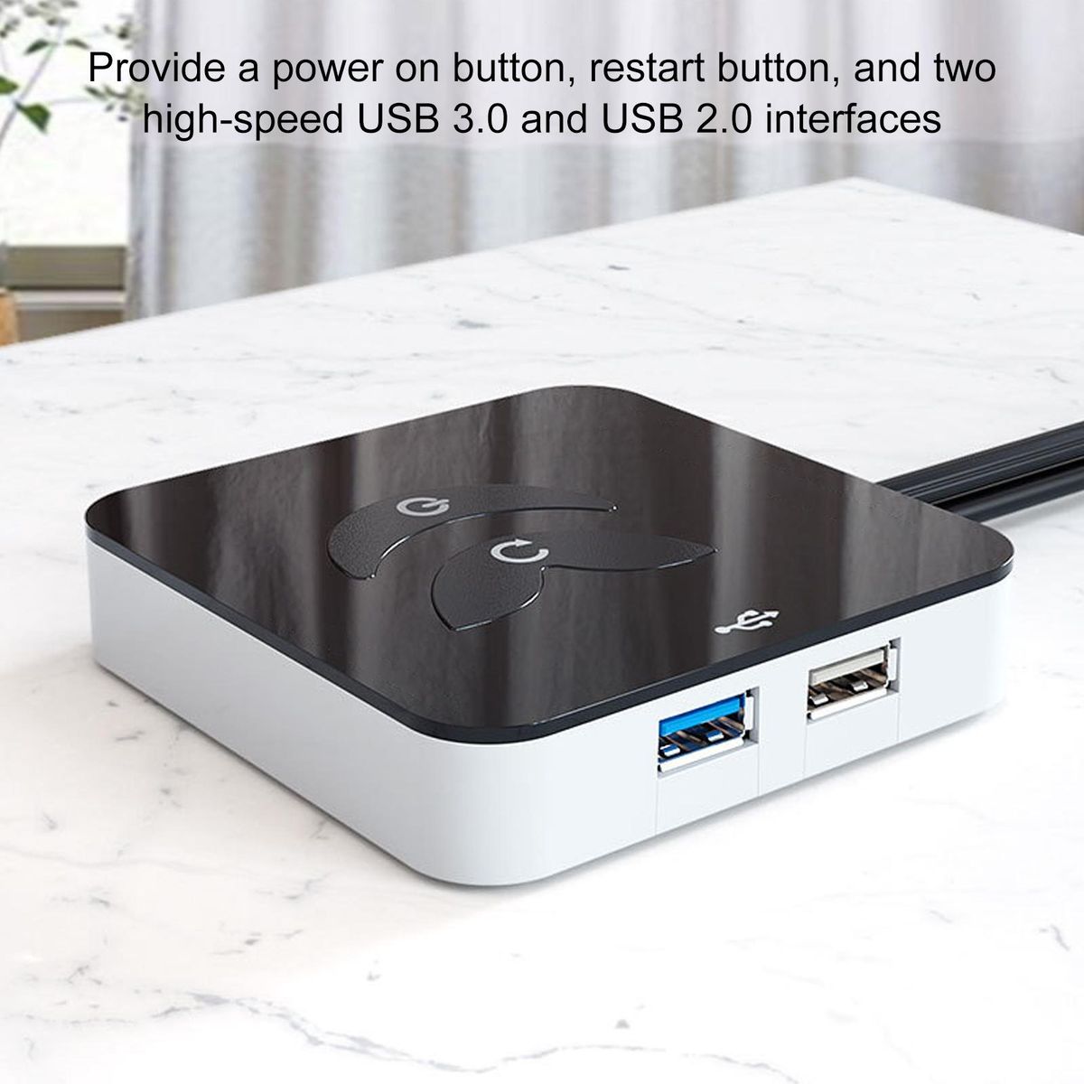 Desktop Switch with Power Button Universal Desktop Power for Pc Black