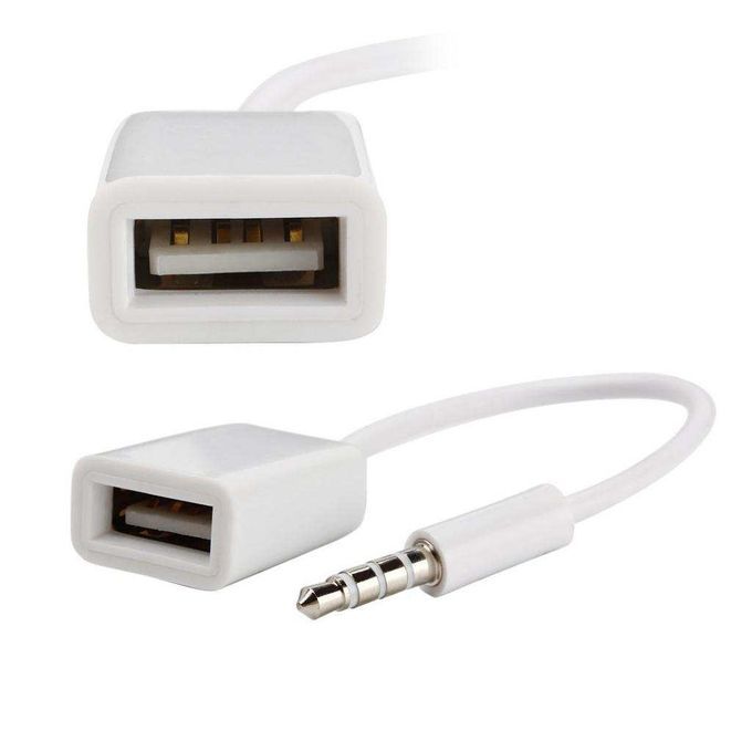 10x 35mm Male AUX Audio Plug To USB 20 Female Jack OTG Converter