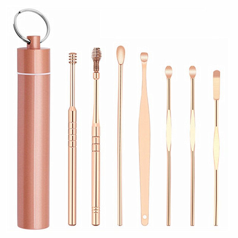 6/7/8pcs/set Stainless Steel Travel Household Curette SPOON Ear Wax Pickers Tools Ear Cleaner