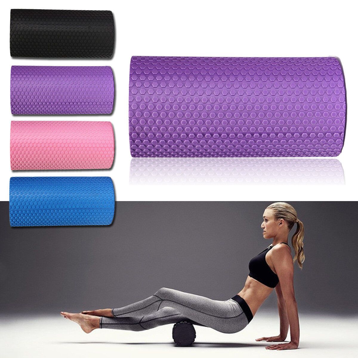 2pcs New Grid Foam Roller Trigger Point Gym Sports Massage Physio Injury Yoga Roller