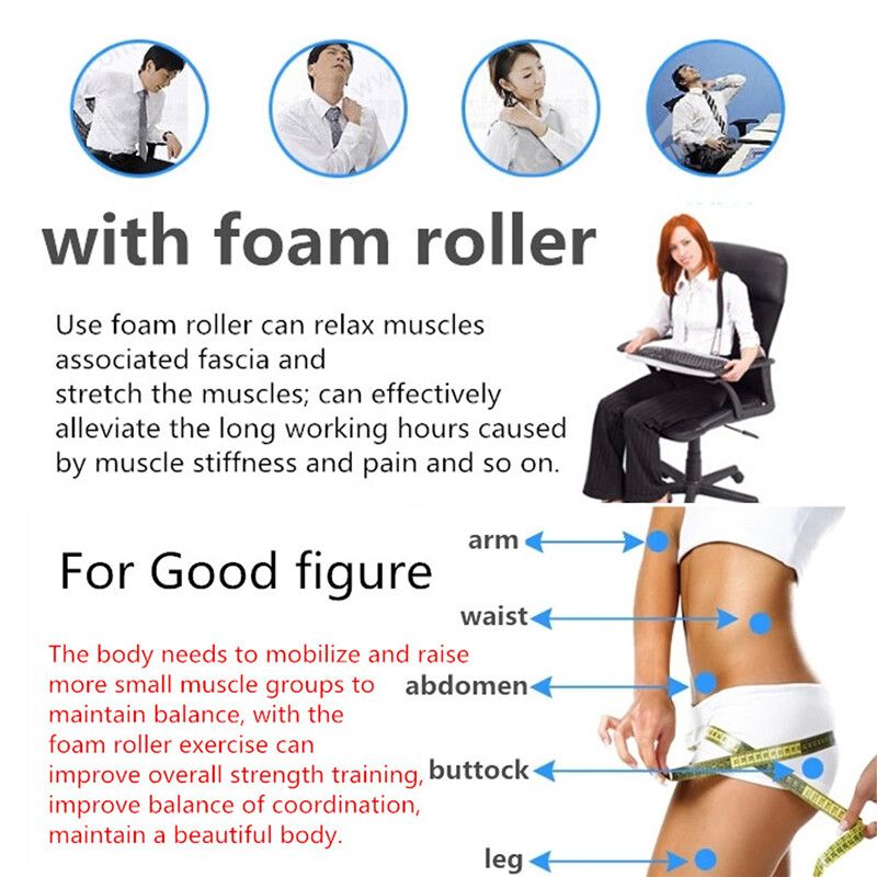2pcs New Grid Foam Roller Trigger Point Gym Sports Massage Physio Injury Yoga Roller